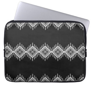 Housse Pour Ordinateur Portable Art tribal noir et blanc