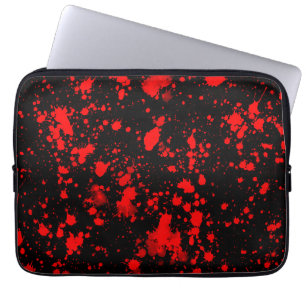Housse Pour Ordinateur Portable Artistic Éclaboussure de peinture noire rouge colo