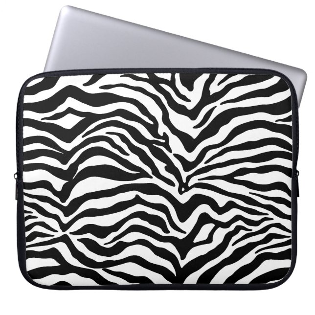 Housse Pour Ordinateur Portable Artsy Black White Funky Zebra Imprimer Motif (Devant)
