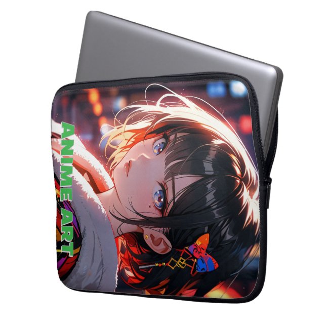 Housse Pour Ordinateur Portable Asian anime cute girl design (devant gauche)