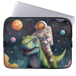 Housse Pour Ordinateur Portable Astronaut on Dino in Space