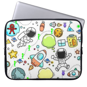 Housse Pour Ordinateur Portable Astronaute Alien de vaisseau spatial de saut d'ord