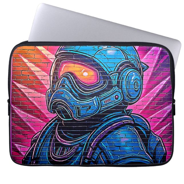Housse Pour Ordinateur Portable Astronaute de Neon Cyberpunk (Devant)