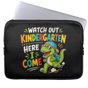 Housse Pour Ordinateur Portable Attention maternelle j'arrive Dino