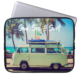 Housse Pour Ordinateur Portable Autobus de camping sur la plage sur mesure et vint