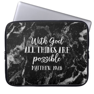Housse Pour Ordinateur Portable Avec Dieu, toutes les choses sont possibles Bible 