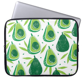 Housse Pour Ordinateur Portable Avocado, timbre texturé, motif transparent.