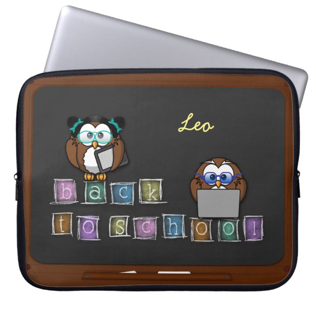 Housse Pour Ordinateur Portable back to school owl (Devant)