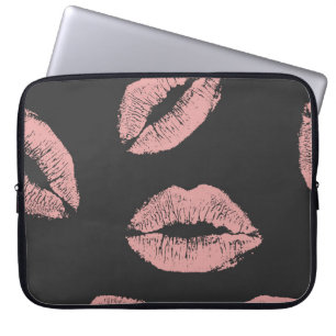 Housse Pour Ordinateur Portable Baisers aux lèvres roses, motif de la Saint Valent