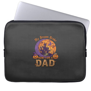 Housse Pour Ordinateur Portable Balai Papa Cassé Halloween Maison Hantée Moustache