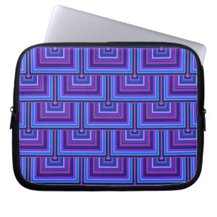 Housse Pour Ordinateur Portable balance carré bleue et violette