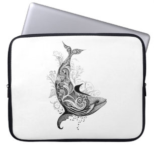 Housse Pour Ordinateur Portable Baleine Wild Animal Nature Illustration Art tatoua