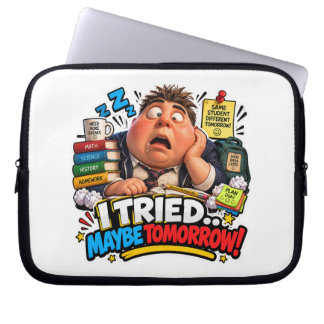 Housse Pour Ordinateur Portable Ballon de rentrée scolaire à personnages drôles