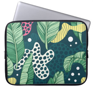 Housse Pour Ordinateur Portable Banana feuilles abstraits, couleurs tendance