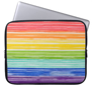 Housse Pour Ordinateur Portable Bandes arc-en-ciel inondées