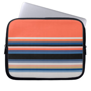 Housse Pour Ordinateur Portable Bandes bleues orange