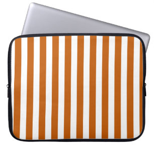 Housse Pour Ordinateur Portable Bandes de bonbons orange et blanc brûlés
