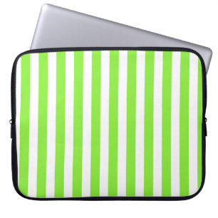 Housse Pour Ordinateur Portable Bandes de bonbons vert et blanc de chaux