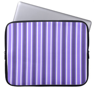 Housse Pour Ordinateur Portable Bandes de bonbons violettes et blanches