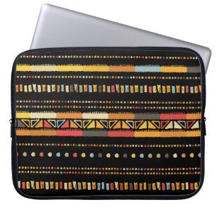 Housse Pour Ordinateur Portable Bandes de couleur artisanale brillante tribale san