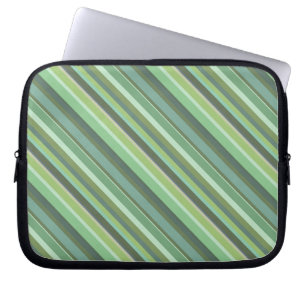 Housse Pour Ordinateur Portable Bandes diagonales vert olive