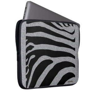 Housse Pour Ordinateur Portable Bandes noires et grises