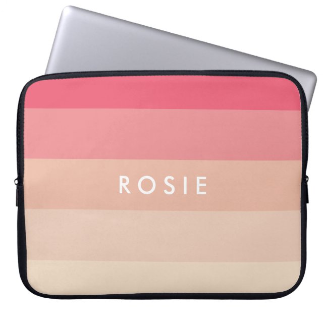 Housse Pour Ordinateur Portable Bandes pastel roses (Devant)