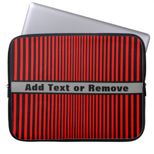 Housse Pour Ordinateur Portable Bandes rouges et noires - Personnalisables