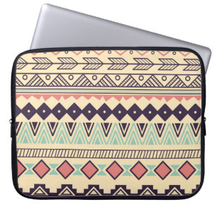 Housse Pour Ordinateur Portable Bandes tribales aztèques : Illustration Vintage