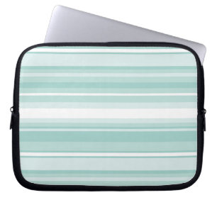 Housse Pour Ordinateur Portable Bandes vertes à la menthe