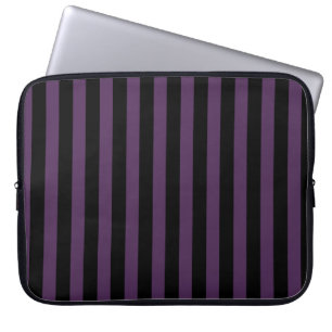 Housse Pour Ordinateur Portable Bandes violettes foncées et noires