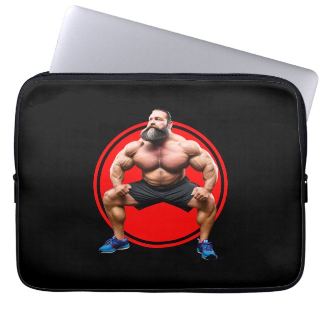 Housse Pour Ordinateur Portable Barbu Musclé (Devant)