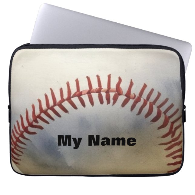 Housse Pour Ordinateur Portable Baseball Votre Nom (Devant)