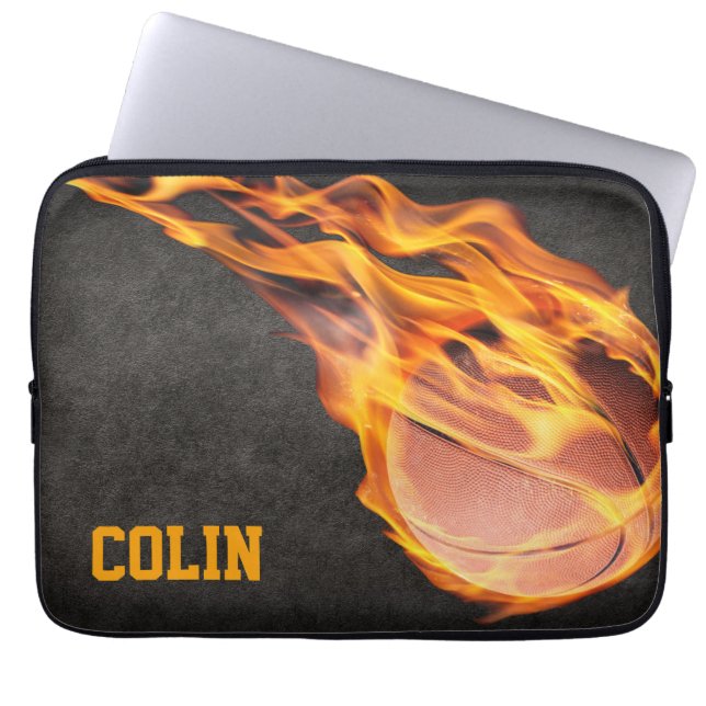 Housse Pour Ordinateur Portable Basket-ball Fiery personnalisé (Devant)