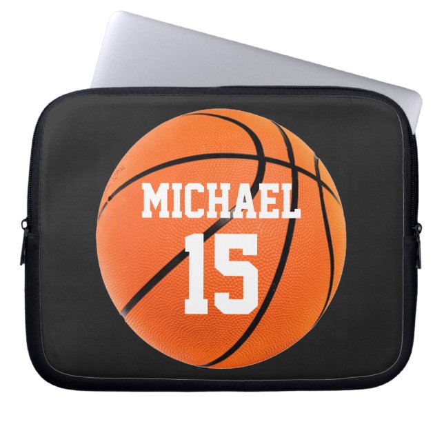 Housse Pour Ordinateur Portable Basket-ball Votre nom (Devant)