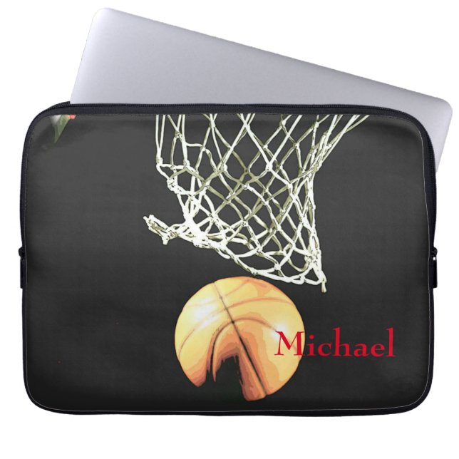 Housse Pour Ordinateur Portable Basketball Artwork Votre nom (Devant)