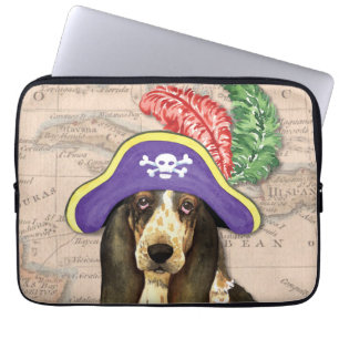 Housse Pour Ordinateur Portable Basset Hound Pirate
