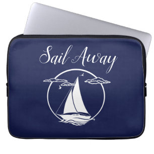 Housse Pour Ordinateur Portable Bateau à voile blanc nautique / départ à voile / s