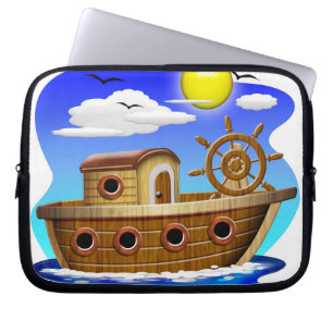 Housse Pour Ordinateur Portable Bateau de pêche dessin animé