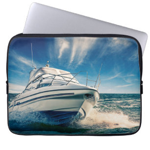 Housse Pour Ordinateur Portable Bateau de puissance entrant dans le port de