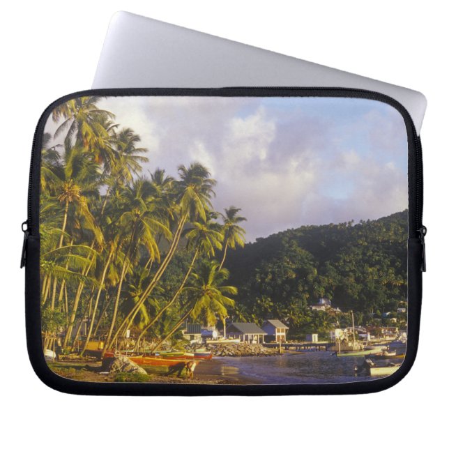 Housse Pour Ordinateur Portable Bateaux de pêche, Soufriere, Sainte-Lucie, Caraïbe (Devant)