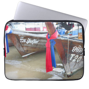 Housse Pour Ordinateur Portable Bateaux sur les îles de phi de phi de la plage ,