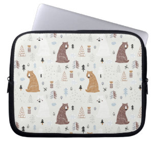 Housse Pour Ordinateur Portable Bears mignonne dans le Motif Woods