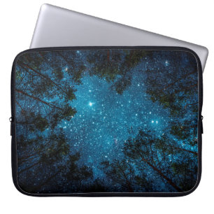 Housse Pour Ordinateur Portable Beau ciel nocturne, la Voie Lactée et les arbres.