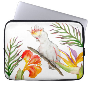 Housse Pour Ordinateur Portable Beau dessin à la main de perroquet de cockatoo aqu