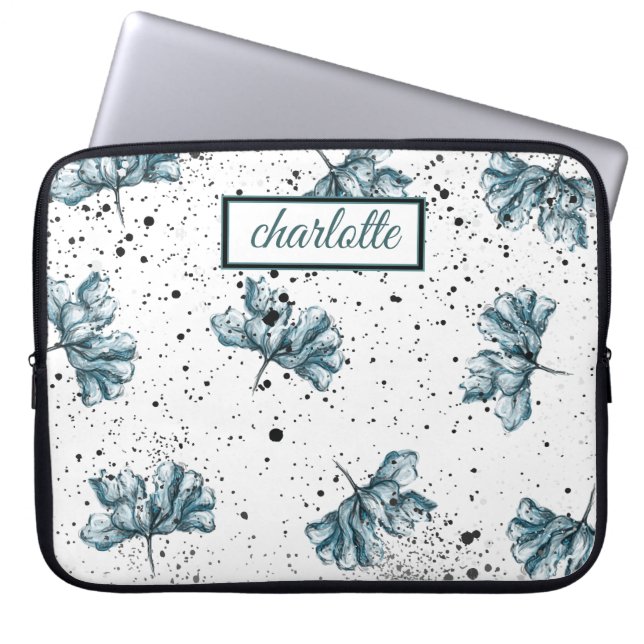 Housse Pour Ordinateur Portable Beau Monogramme Floral (Devant)