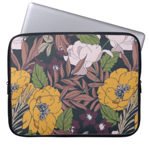 Housse Pour Ordinateur Portable Beau motif floral sans couture arrière - plan.