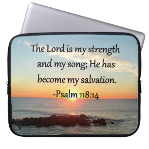 Housse Pour Ordinateur Portable Beau Psaume 118:14 Sunrise Photo Design