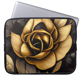 HOUSSE POUR ORDINATEUR PORTABLE BEAU ROSE NOIR & OR