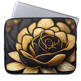 HOUSSE POUR ORDINATEUR PORTABLE BEAU ROSE NOIR & OR